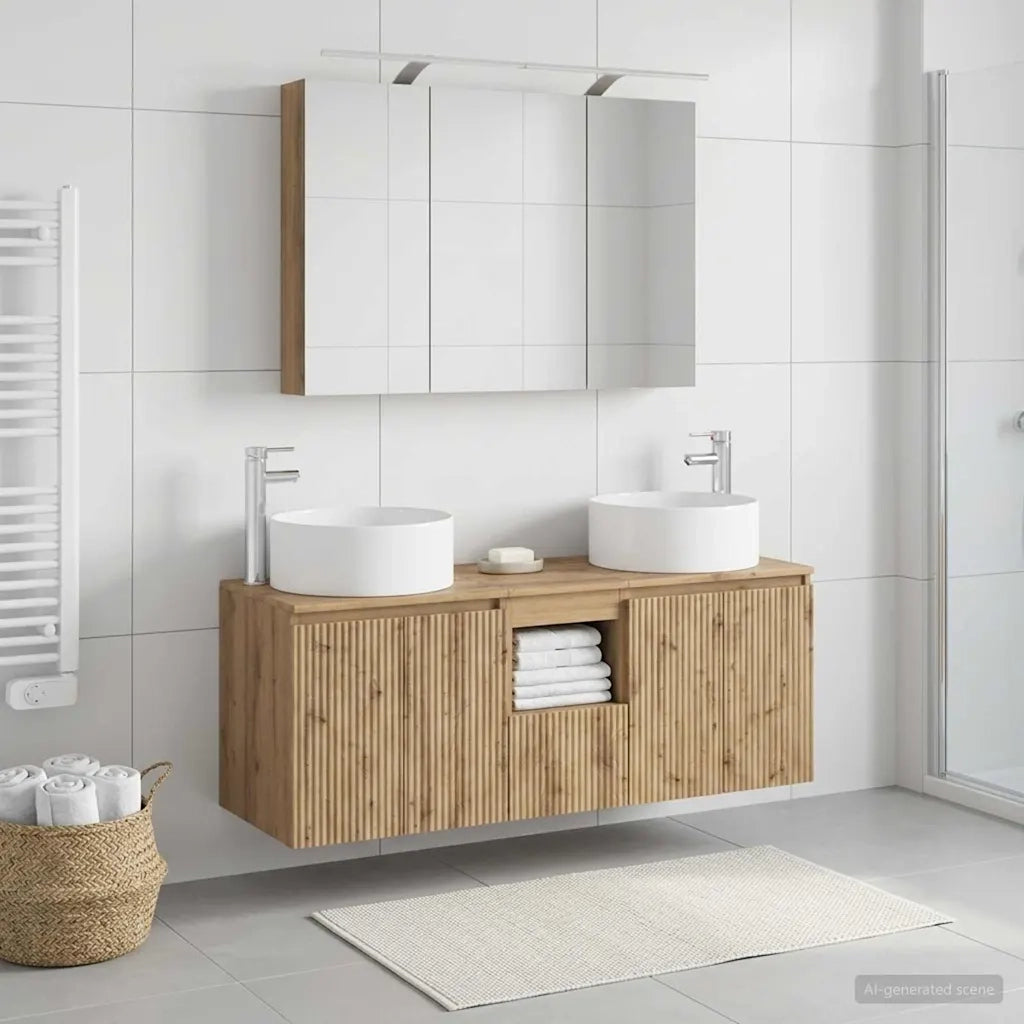 Set di Armadi da Bagno 4 pz Rovere Artigianale