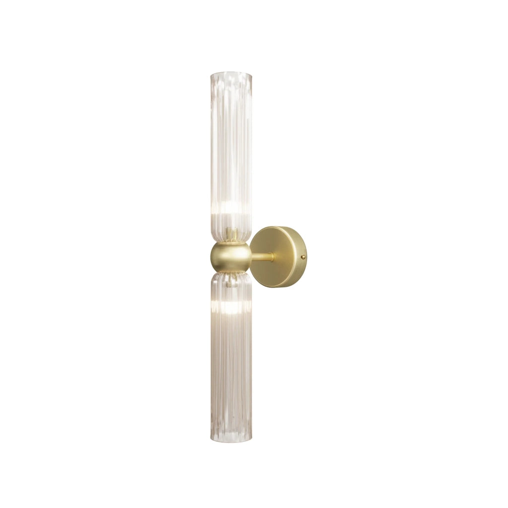 Maytoni applique contemporanea Antic 2 luci G9 oro metallo vetro cognac
