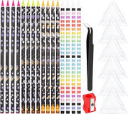 Penna per pittura con diamanti in cera con 24 pezzi - Set per accessori DIY - Penna per cera con rhinestelle - Creazione di gioielli - Attività di ricamo