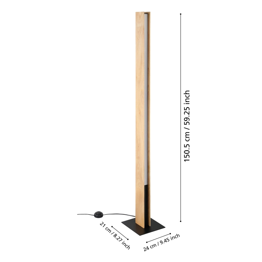 Piantana Moderna Anchorena-Z Legno Marrone Luce Led Integrato 35W