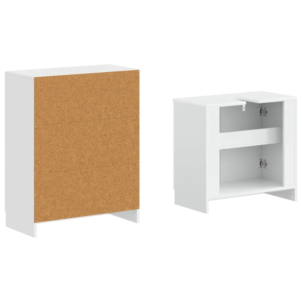Set di Armadi da Bagno da 2 Pezzi UTRECHT Bianco Lucido 3417652