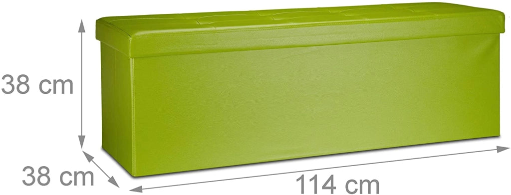 Sgabello pieghevole in materiale sintetico pouf contenitore pieghevole 114 cm verde 13_0002807_2