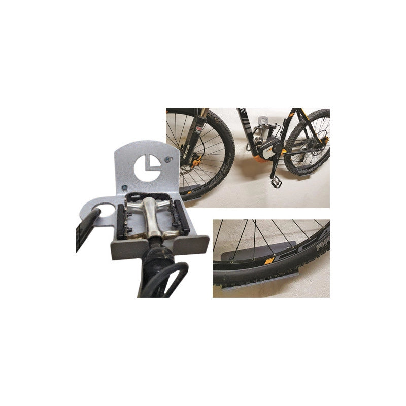 Gancio portabici a parete con supporti antifurto 200 mm - Brixo A.338 ADY
