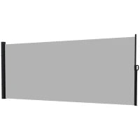 Paravento Laterale Doppio Retrattile 3L x 1.8H m in Alluminio e Poliestere Anti-UV ad Alta Densità 180 g/m², Grigio Chiaro