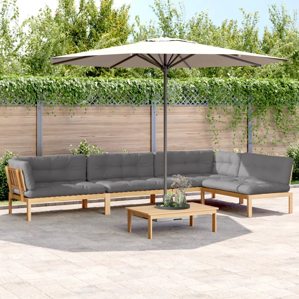 Set Divano Pallet Giardino 5pz con Cuscini Massello Acacia 3209386