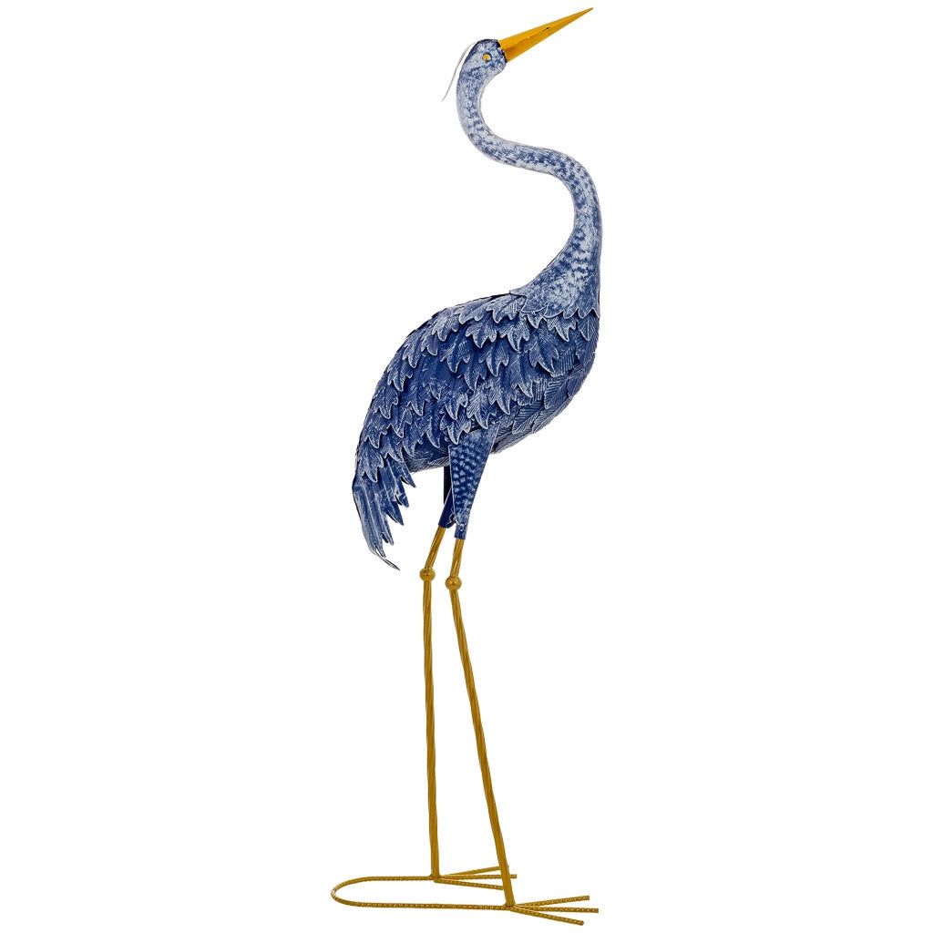 Figura decoración de metal azul 26x20x92h cm