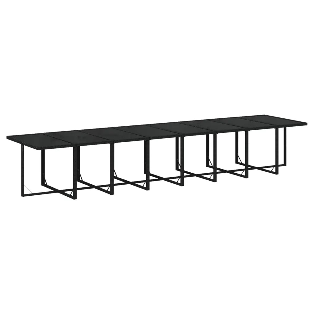 Set da Pranzo da Giardino 17 pz con Cuscini in Polyrattan Nero cod mxl 42906
