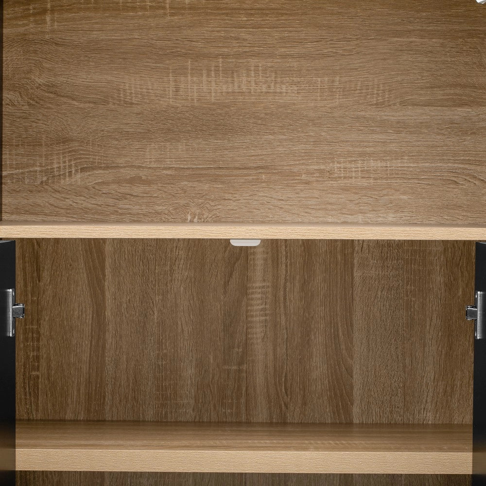 Mobile alto con ripiani regolabili e luci LED ¨C Minimal ¨C Nero, salvaspazio, 45x170x35 cm