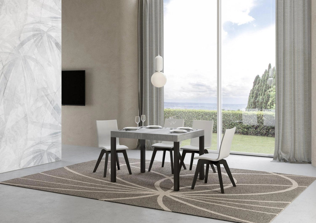 Tavolo allungabile 80x120/204 cm Every Cemento telaio Antracite