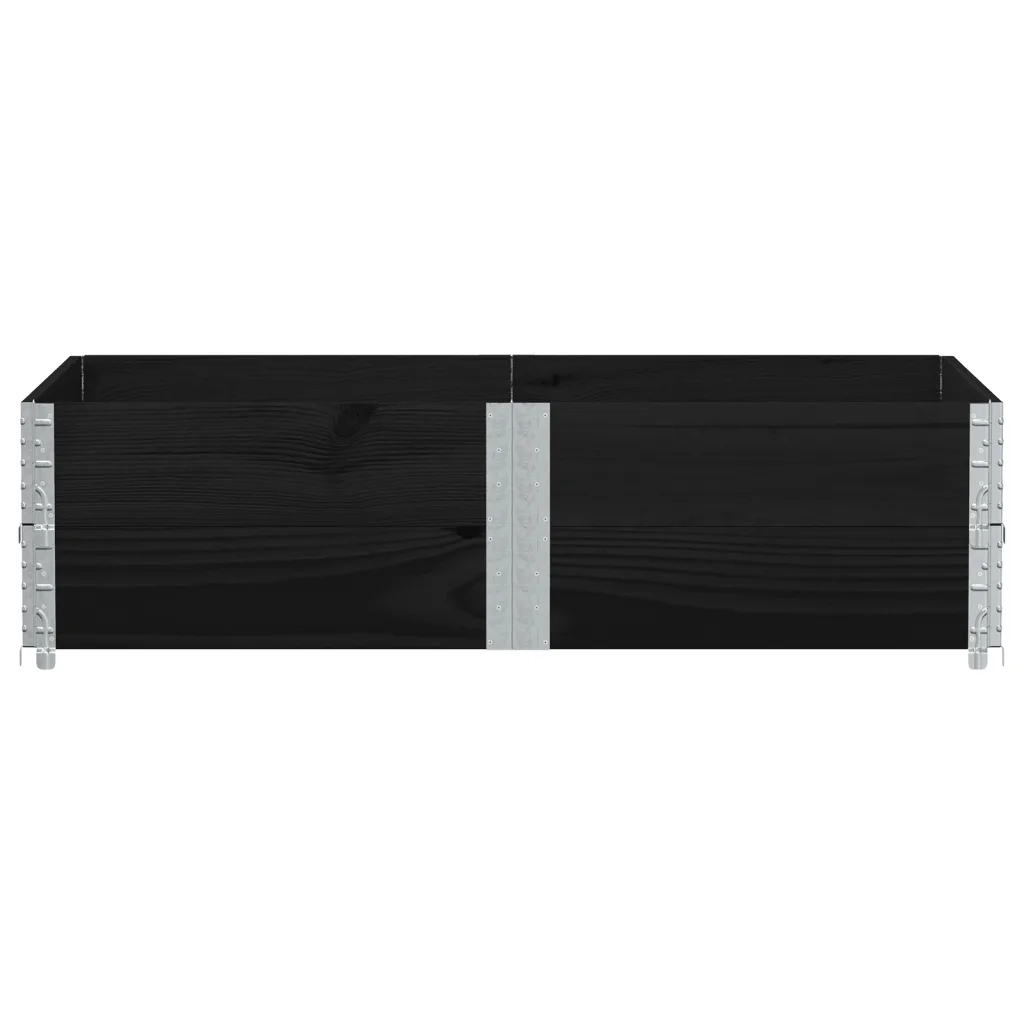 Paretali per Pallet 2 pz Neri 150x100cm Legno Massello di Pino