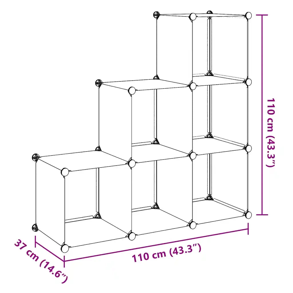 Armadio Salvaspazio a Cubo con 6 Scomparti Bianco 244922