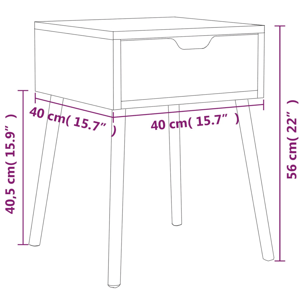 Comodino Grigio Cemento 40x40x56 cm in Truciolato cod mxl 30419