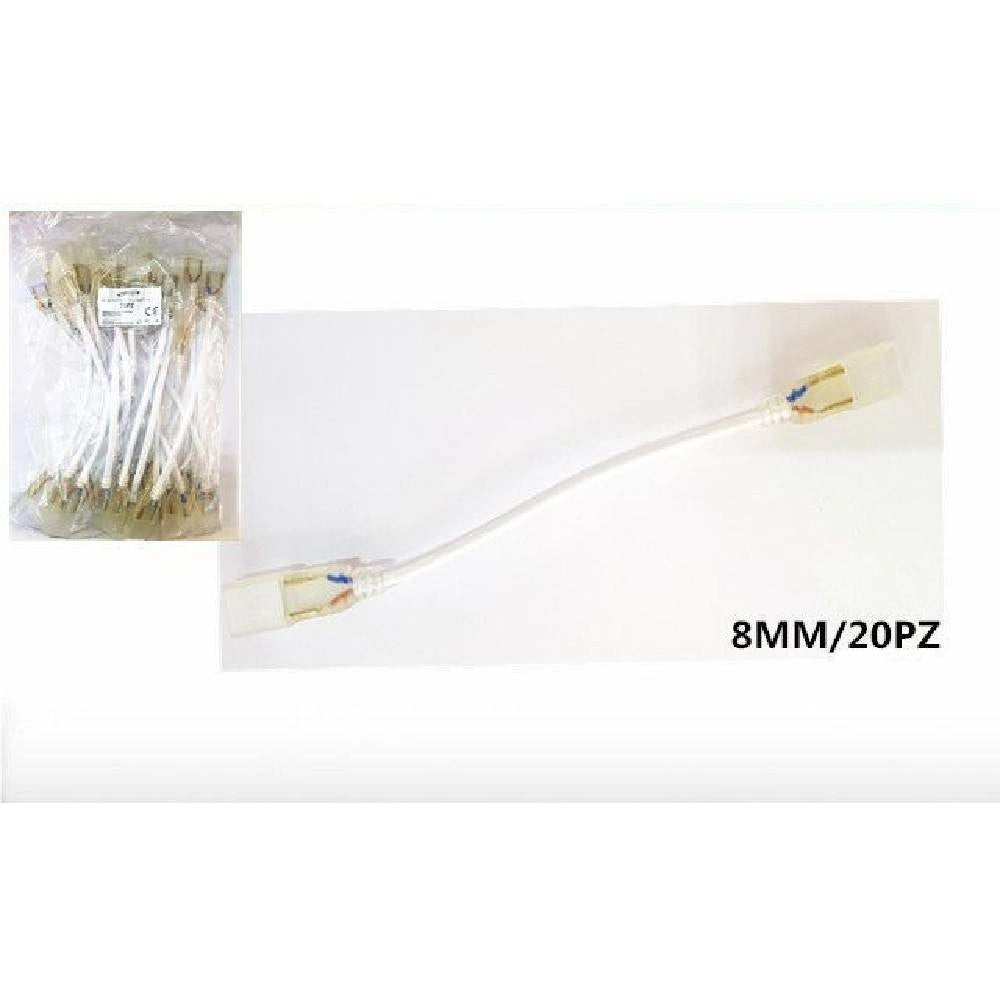 Trade Shop - 20 Pezzi Connettore Flessibile Per Strisce Led Da 8 Mm 220v Strip Led 220l-8mm -