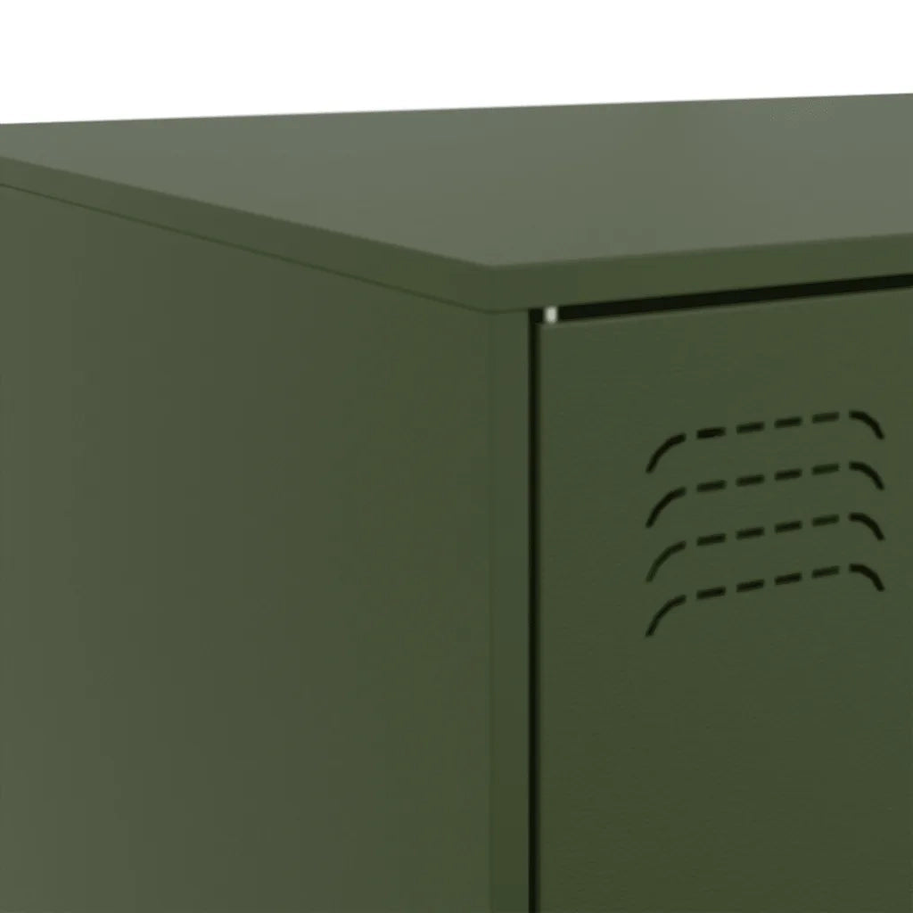 Tavolino da Salotto Verde Oliva 67x50x44 cm in Acciaio