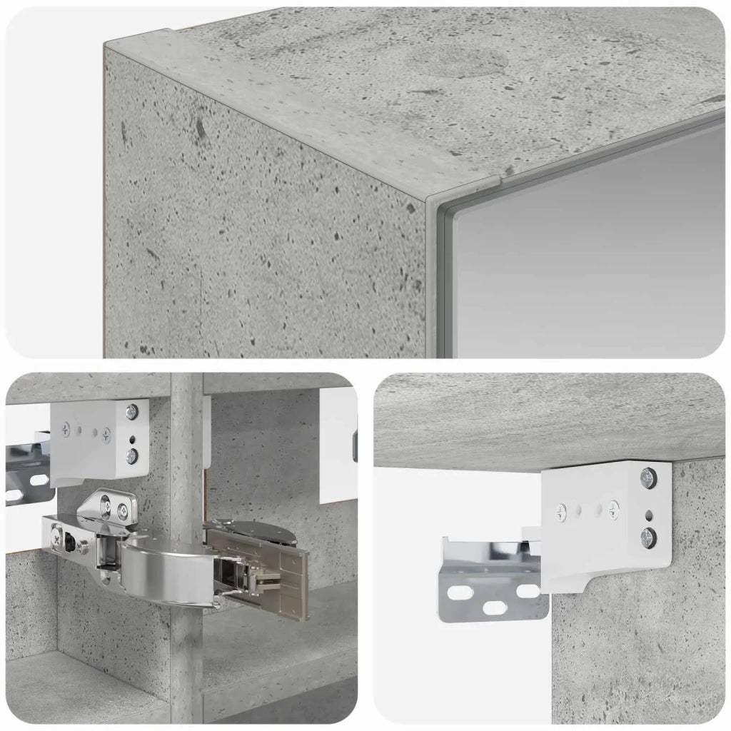 Mobiletto per specchio da bagno con lo scaffale Grigio cemento 889010