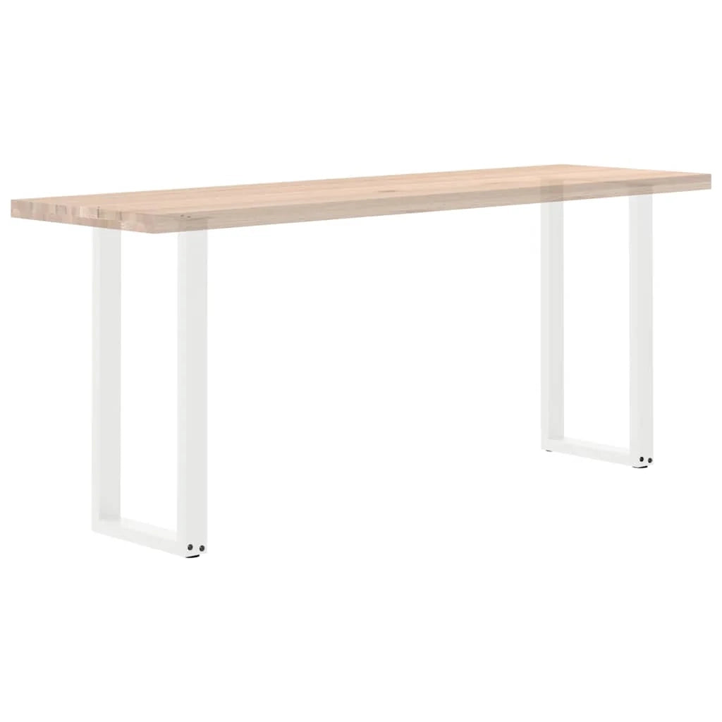 Set di 2 gambe per tavolo consolle a forma di U 38 x 72 cm con piedini regolabili stile moderno acciaio bianco 02_0057413