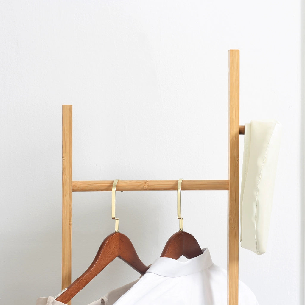 Appendiabiti da Terra in Bamb¨´ ¨C Xylo ¨C Naturale con Ganci e Barre 36x24x168 cm