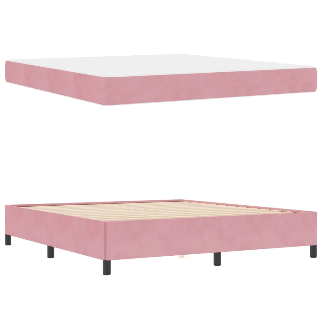 Struttura del letto con materasso Rosa 180 x 200 cm Tessuto 3399083