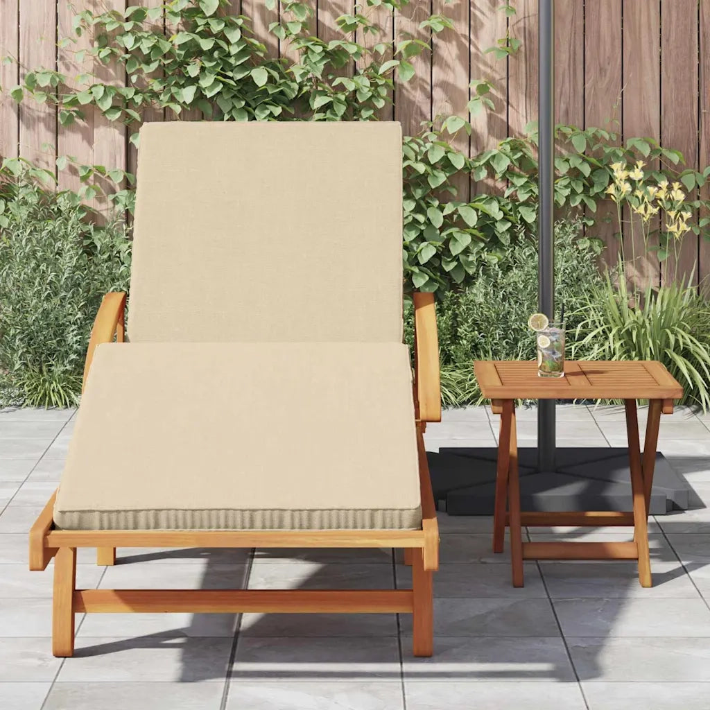 Lettino da sole Beige 200 x 67 x 84 cm Legno di Acacia Massello 4105529