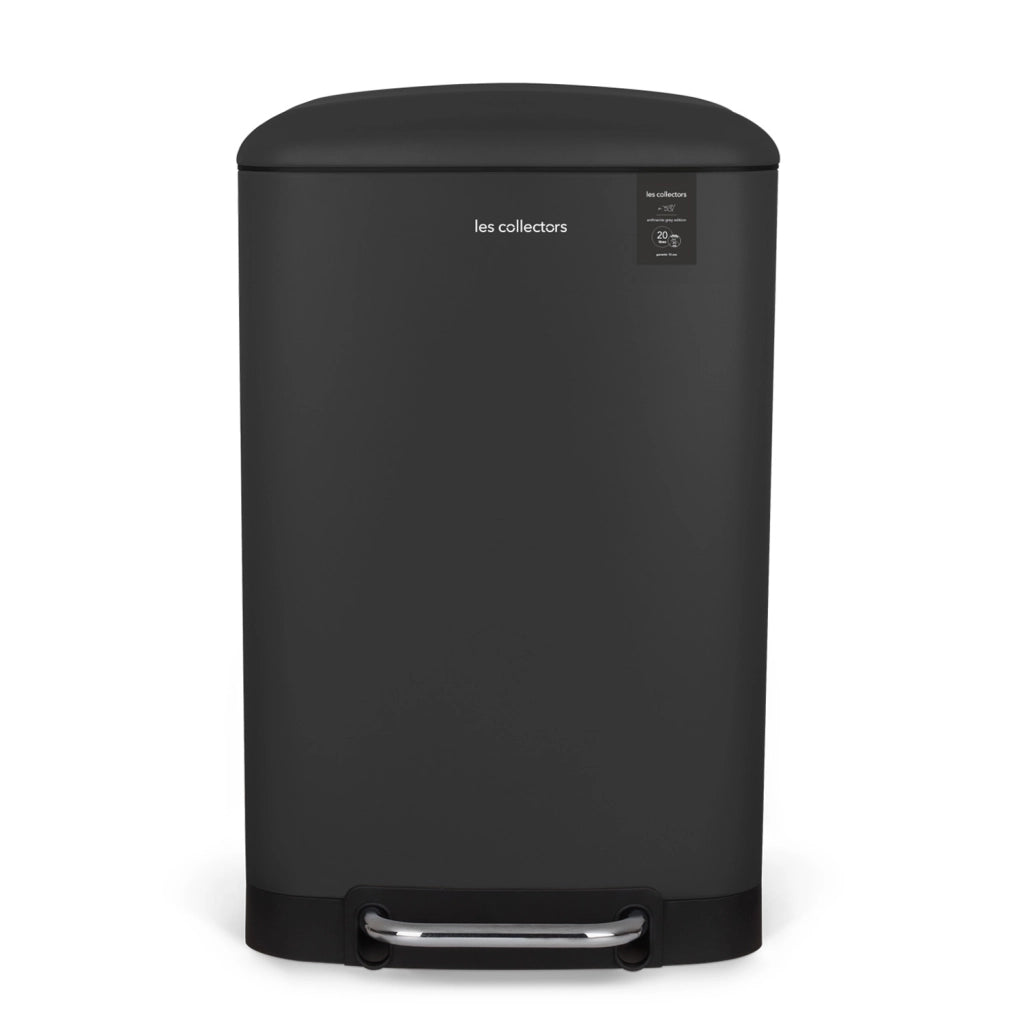 Les Collectors Pattumiera da cucina a pedale in acciaio inox N°531, capacità 20 L, grigio antracite