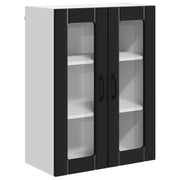 Pensile da cucina | Mobile in vetro da parete LUCCA Nero 60 x 31 x 80 cm