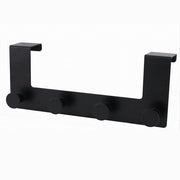 Trade Shop - Appendiabiti Da Porta Con 4 Ganci 27 X 11.5cm Nero Per Asciugamani Vestiti 87777 -