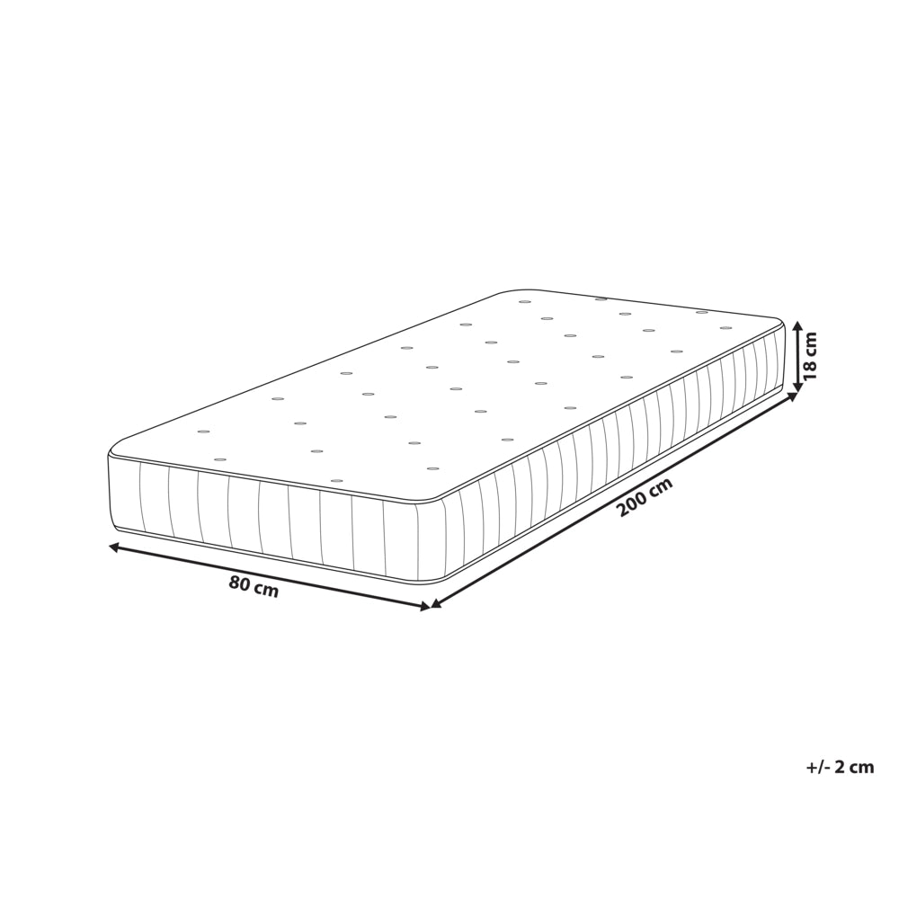 Materasso Bifacciale Tessuto Bianco Singolo 80 x 200 cm Medio Rigido