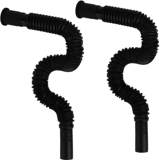 Condotti per scarico Versatili - Sostituzione - Sostanza PVC - Flessibile - 2 Pezzi - Draining rapido - Adatto per cucina e bagno - Sostituzione condotto per scarico