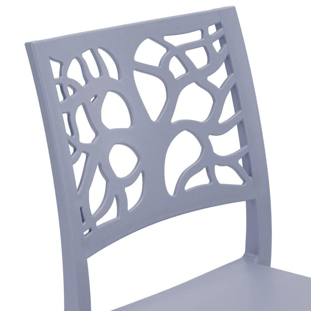 Set 4 sedie in polipropilene TETI, impilabile, resistente ai raggi UV, design moderno, ideale per sala da pranzo, cucina, sala d’attesa, bar, ristoranti o giardino, colore Avio