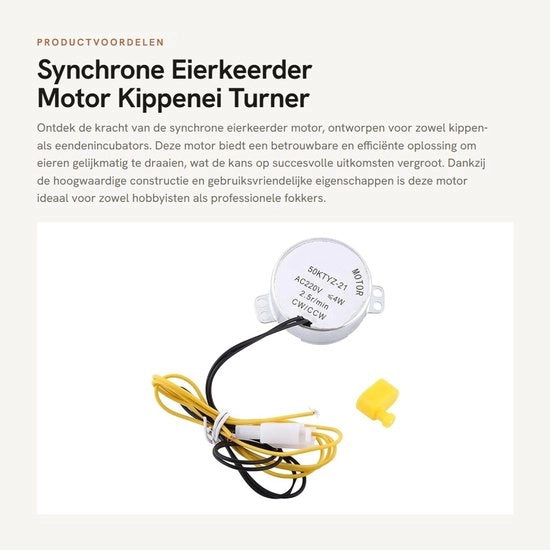 Elettroaspiratore sincrono per girare gli uova - Adatto per incubatrici - Formato compatto - 220 V AC - Utilizzabile per galline e oche