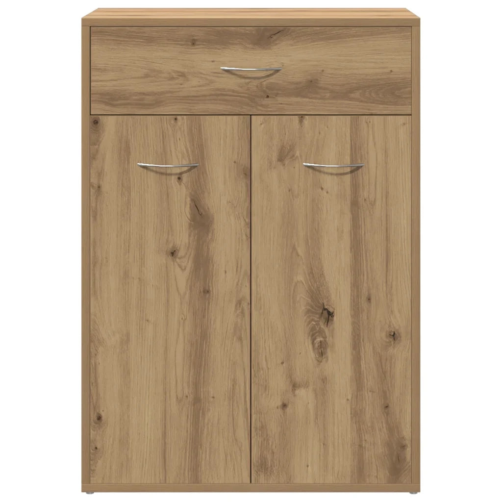 Scarpiera con ante e cassetto 60 x 35 x 84 cm ampio spazio contenitivo moderno finitura in rovere ingegnerizzato realizzata artigianalmente 02_0050694
