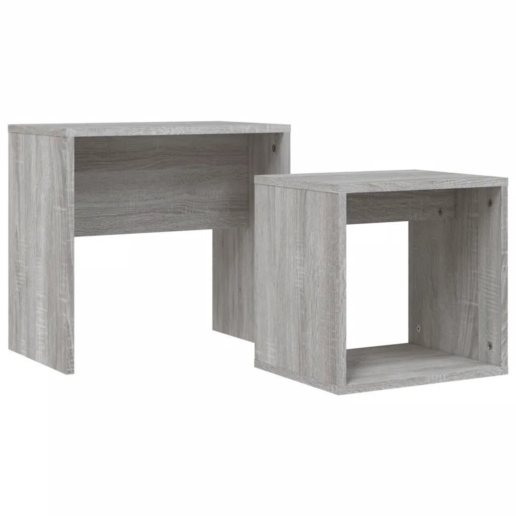 2 pz Tavolini salotto | Tavolino da caff¨¨ | Tavolino da Soggiorno Impilabili Grigio Sonoma Legno Multistrato