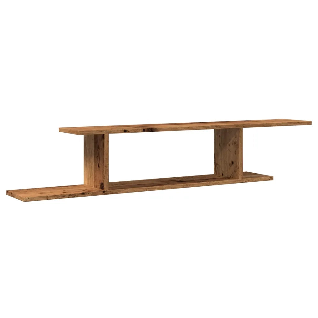 Scaffale TV Parete | Armadietto TV | Mobile Porta TV Legno Antico 125x18x23 cm Legno Multistrato