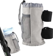 Supporto per bottiglie con aperture rettangolari - Contenitore isolante per bottiglie - Adatto per biciclette pieghevoli - Biciclette senza bulloni - Leggero - Tela Oxford grigia