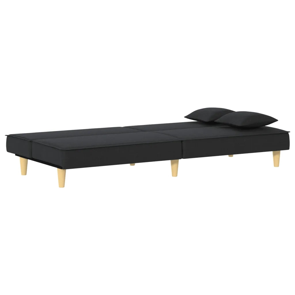 Divano Letto Nero in Tessuto 351902