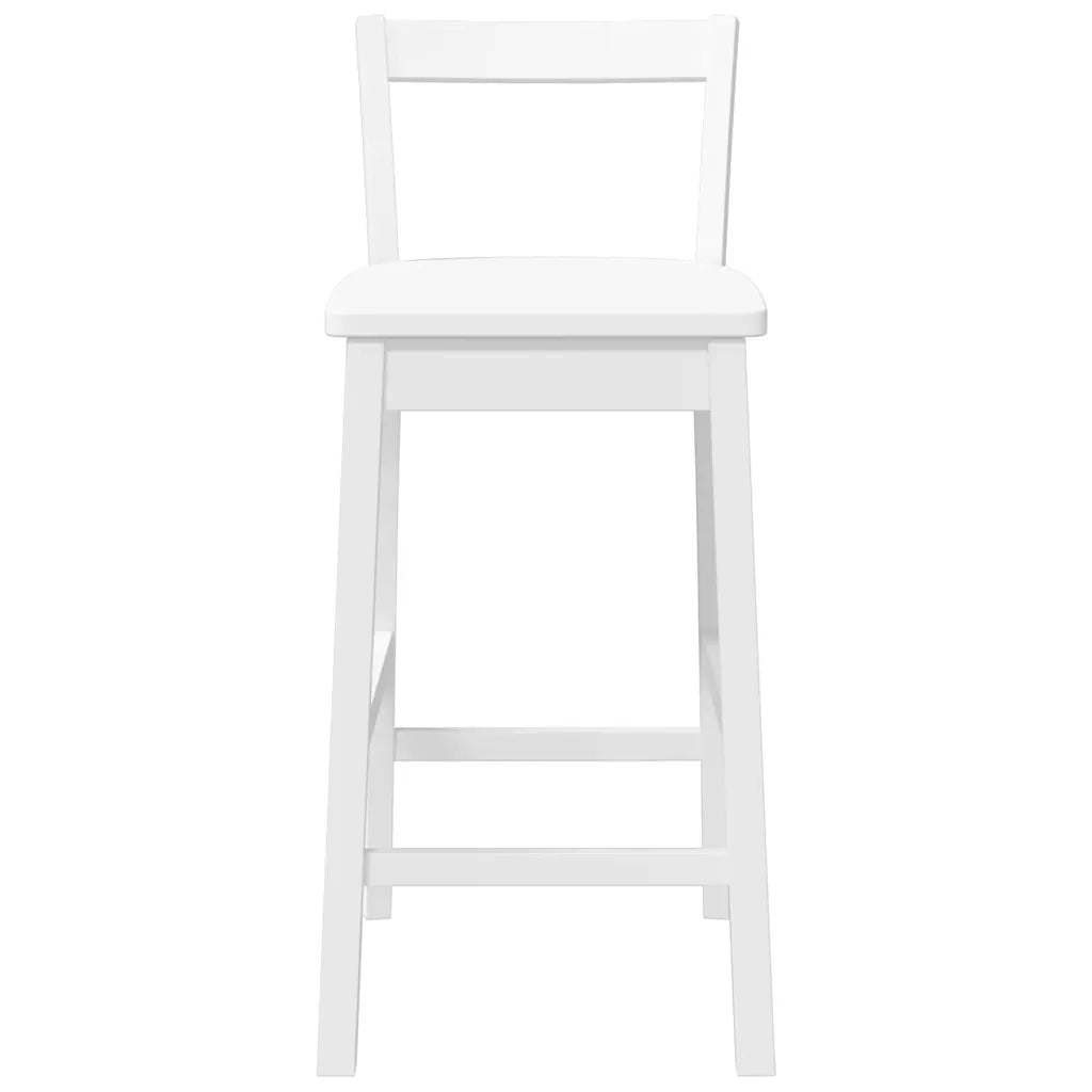 Sgabelli da Bar 2 pz Bianchi in Legno Massello di Hevea 4102590