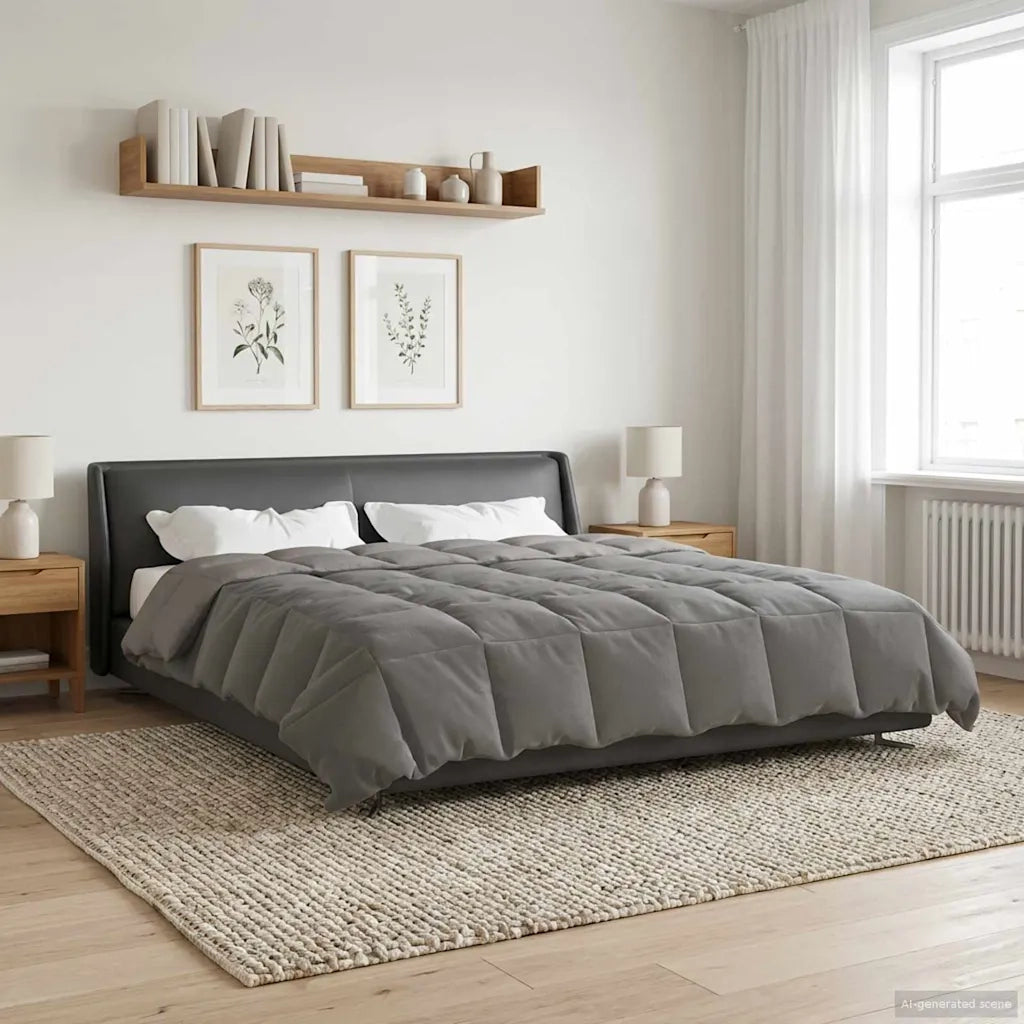 Duvet Estivo Trapuntato Grigio chiaro 200 x 240 cm Microfibra 42025921