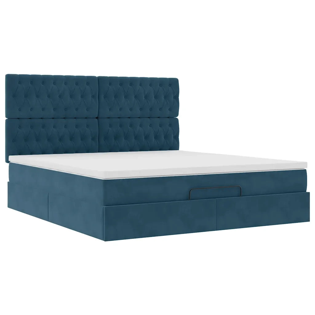 Struttura Letto Pouf con Materassi 180x200 cm Velluto 3314412