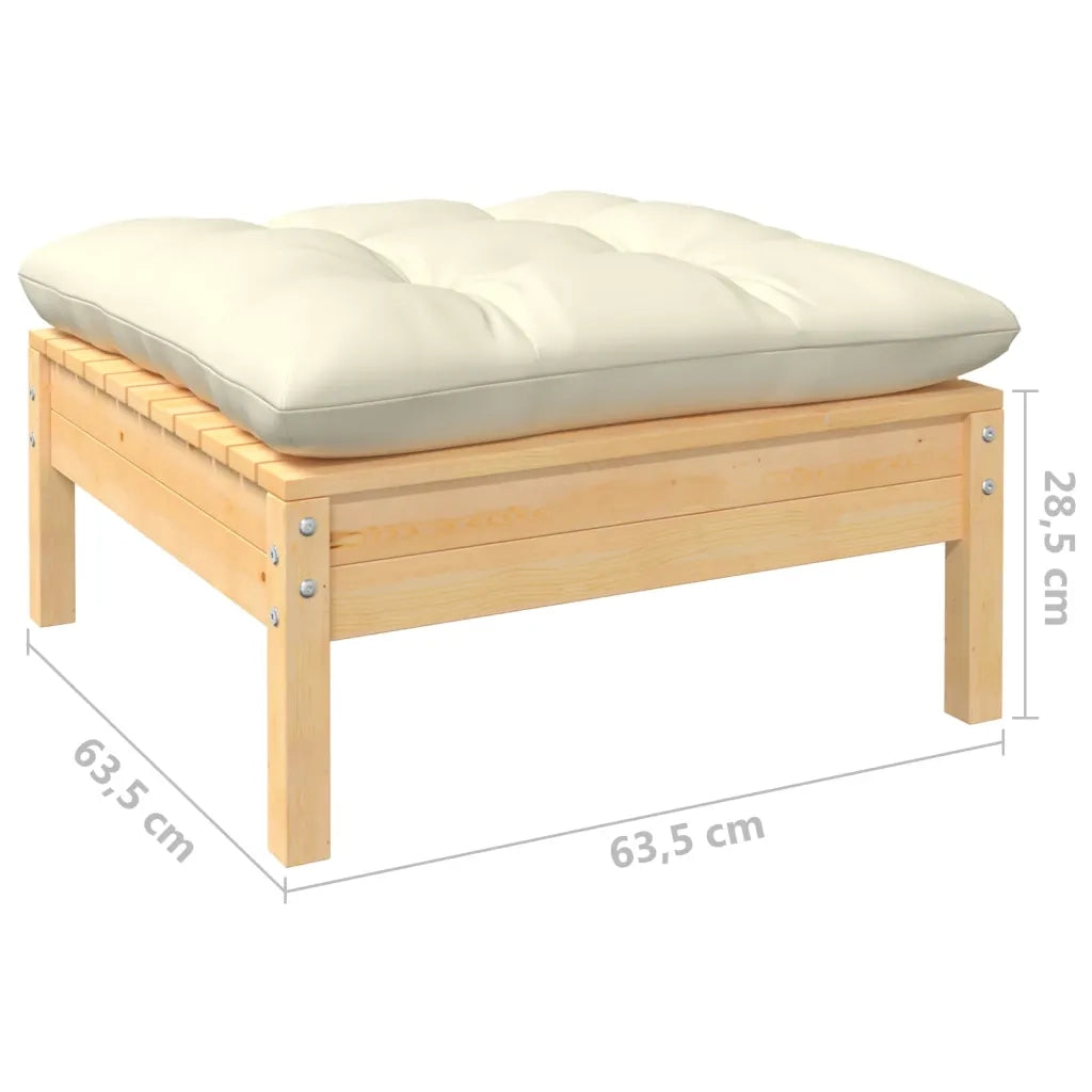 Set Divani da Giardino 11 pz con Cuscini Crema Massello di Pino 3097037