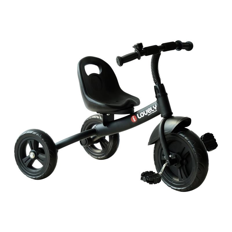 TRICICLO IN METALLO CON CAMPANELLO PARAFANGO RUOTA SPECIALE NERO