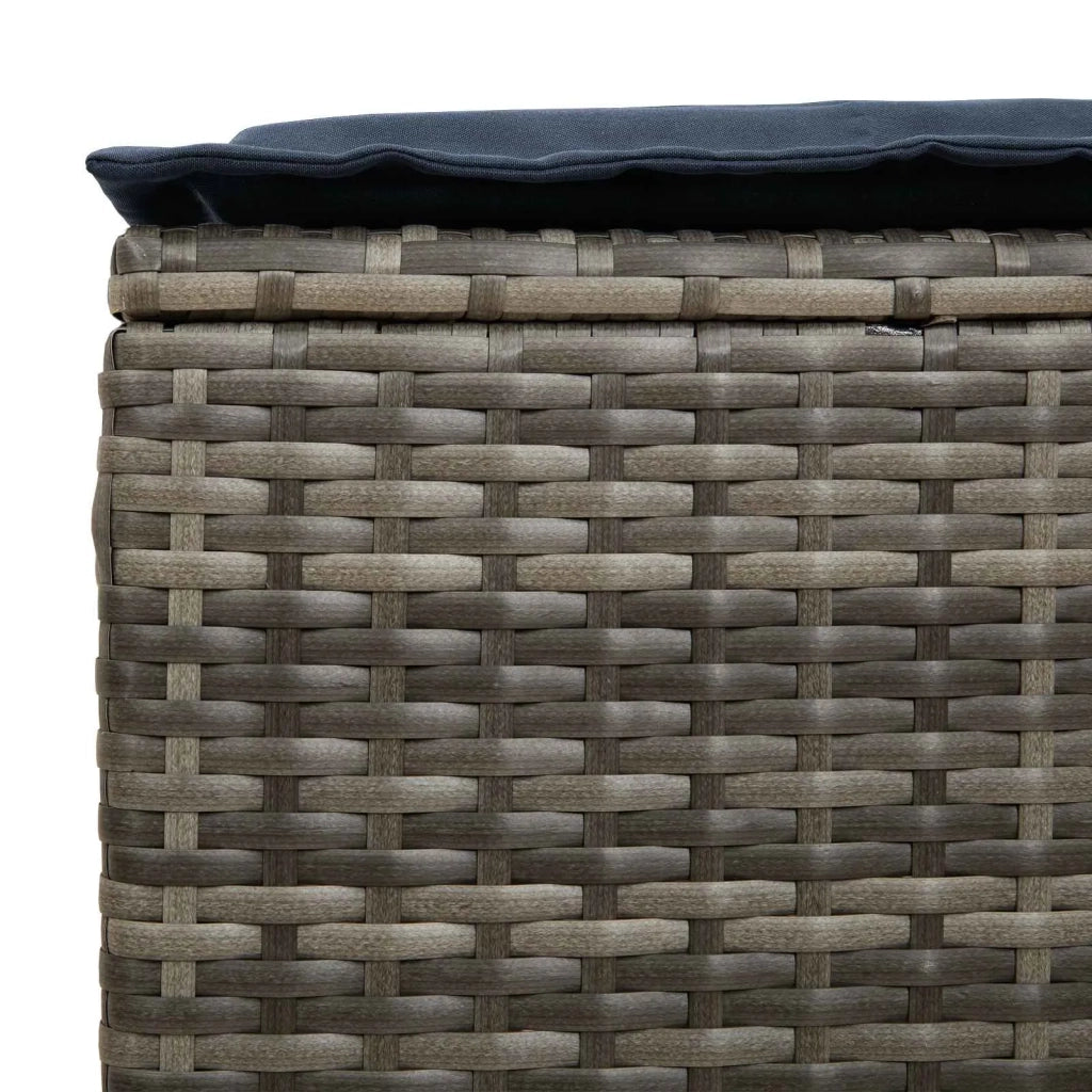 Poggiapiedi da Giardino 2 Pezzo Grigio e Blu Navy Rattan in PE 42025388