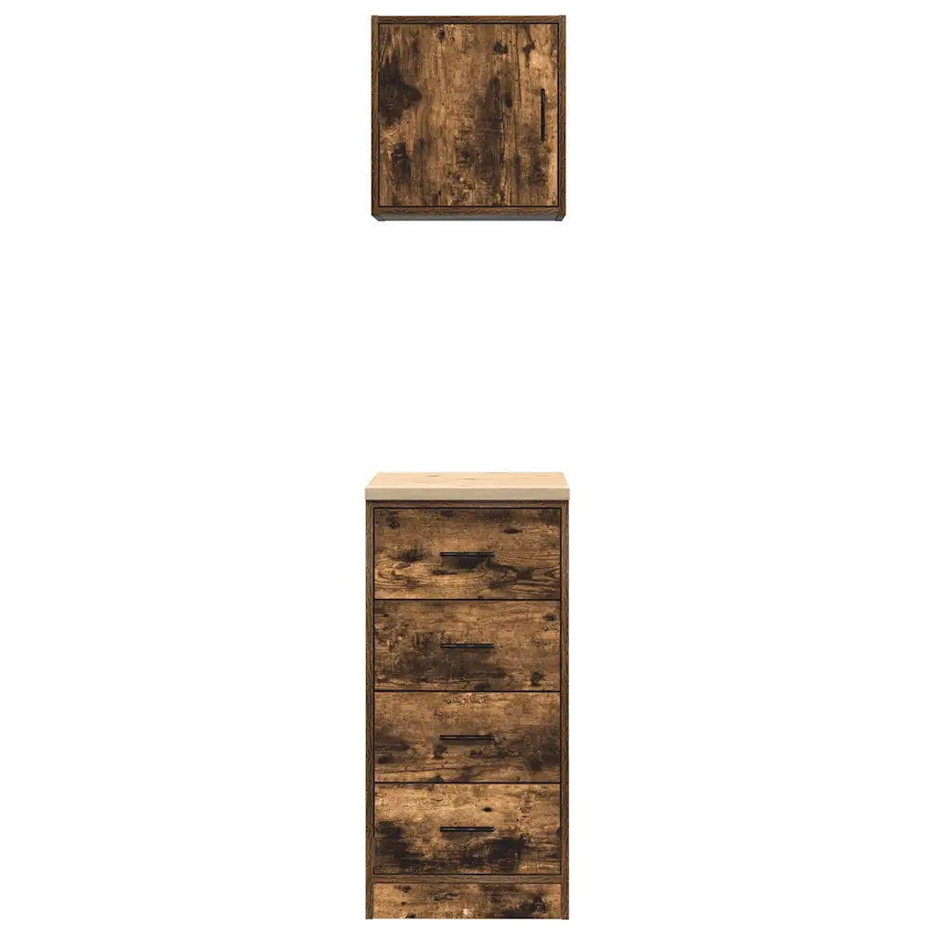 Armadi da Garage 2 pz Rovere Fumo in Legno Multistrato CFW4227776