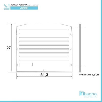 Asse lavapanni 27x51,3 cm in PVC per lavatoio in resina 60x45 cm