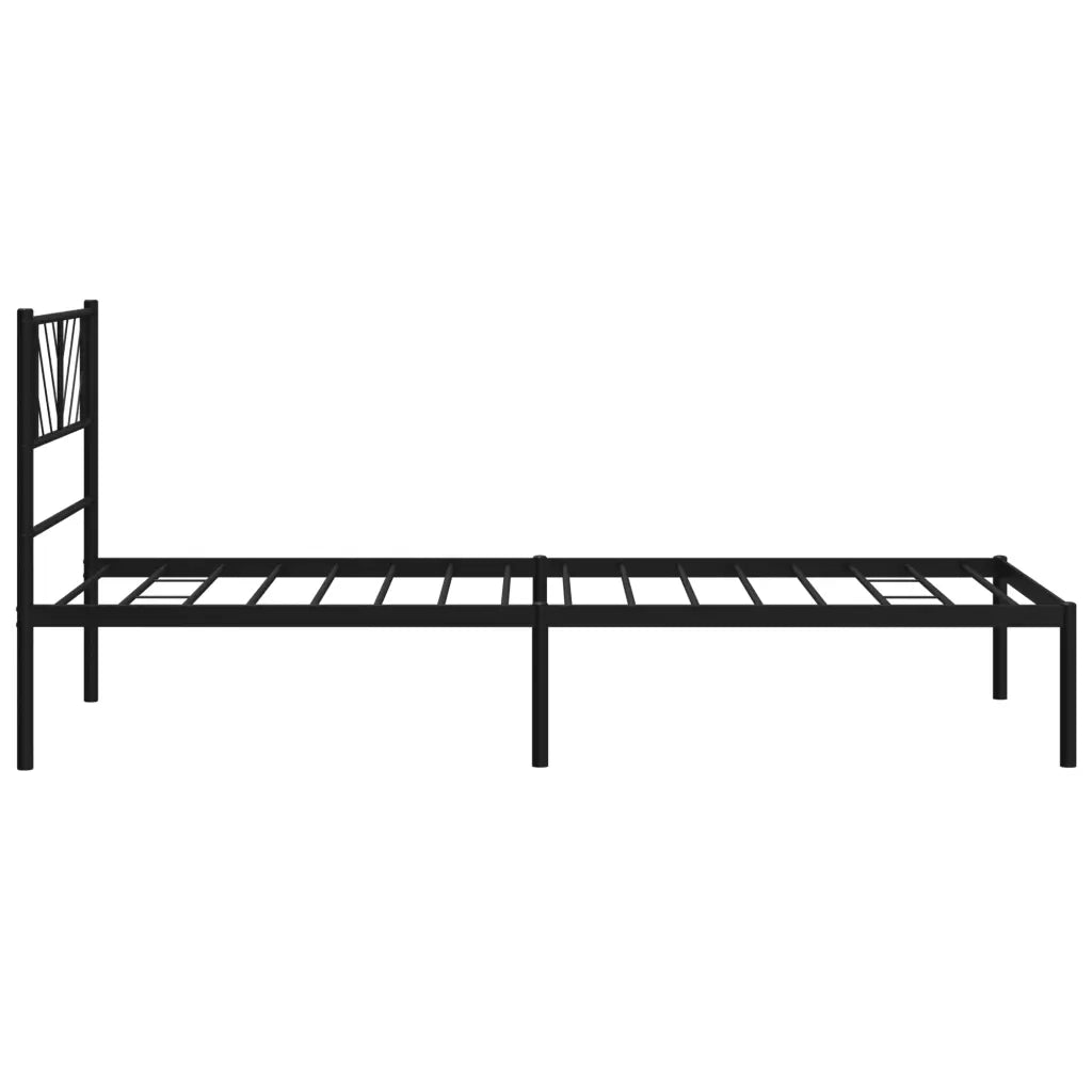 Giroletto con Testiera-Struttura Letto con testiera in Metallo Nero 90x190 cm 478889