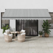 Tenda Retrattile Manuale con LED Antracite e Bianco 450x350 cm