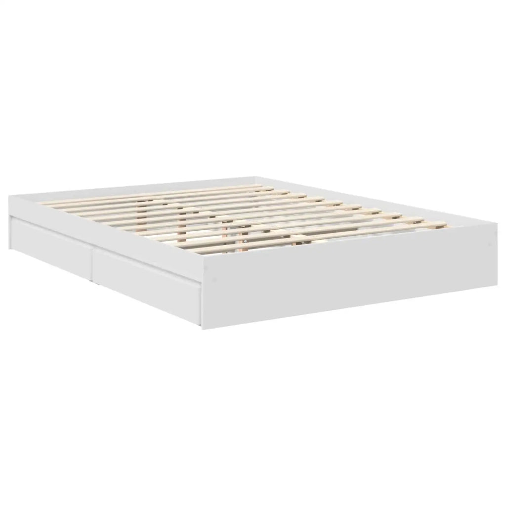 Letto con Contenitore Bianco 160 x 200 cm Legno multistrato 3411554