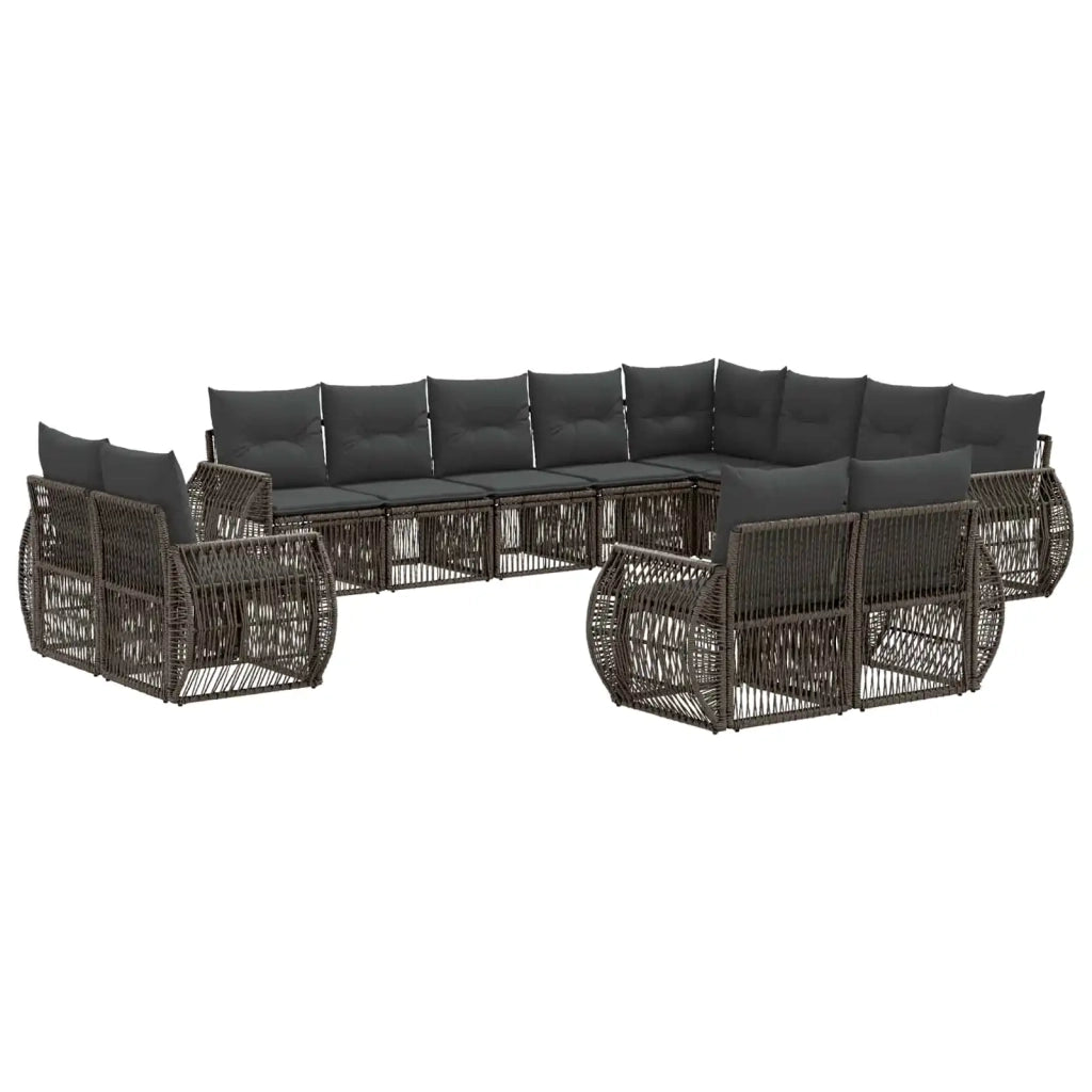 Set Divano da Giardino 12 pcs Grigio e Grigio Scuro polyrattan 3435593