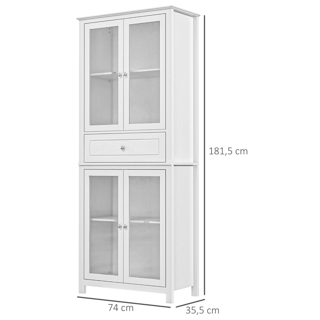 Credenza con ante scorrevoli e ripiani ¨C Minimal ¨C Bianco 74x35,5x181,5 cm