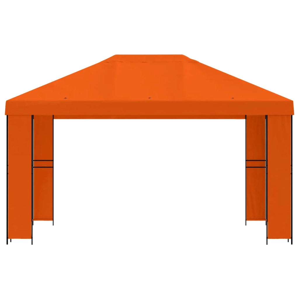 Gazebo | Pergolato 4 ¡Á 3 m Arancione Poliestere e Acciaio 190 gsm