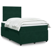 Giroletto a Molle con Materasso Verde Scuro 120x190 cm Velluto 3292283